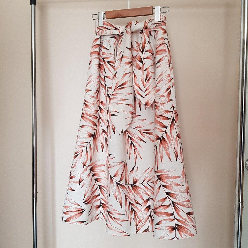 Ann Taylor linen blend midi skirt